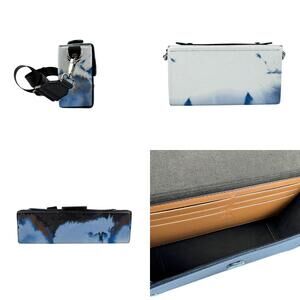 Fendi Trunk Black Soft Shoulder Blue Leather Bag